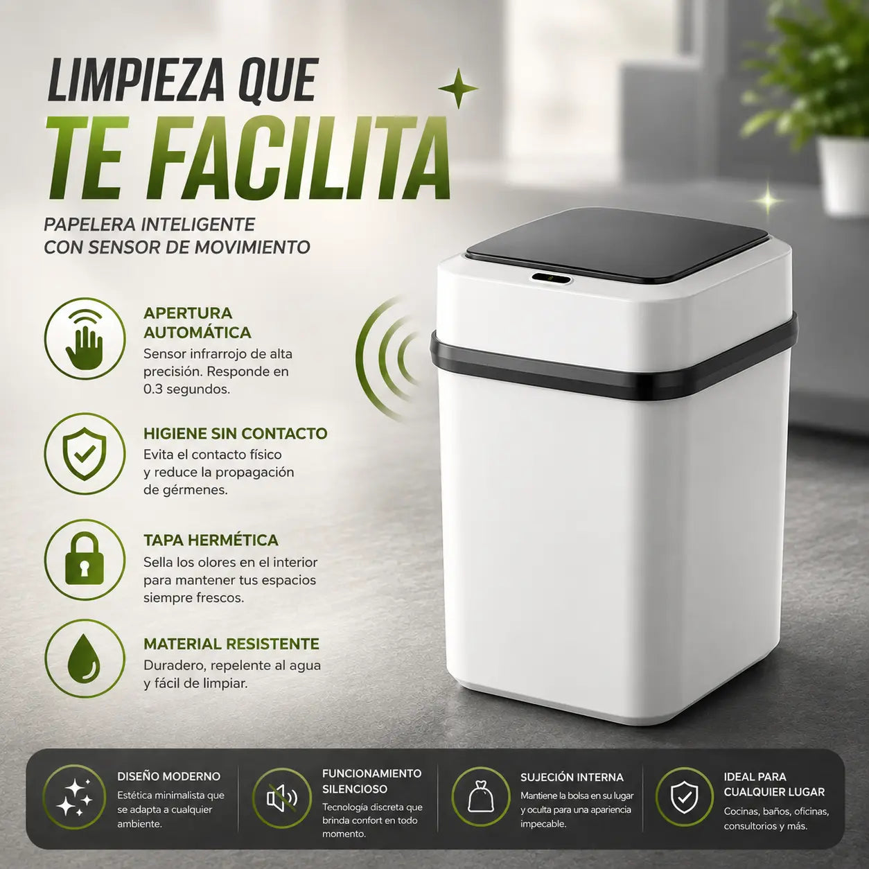 Papelera Con Sensor Inteligente
