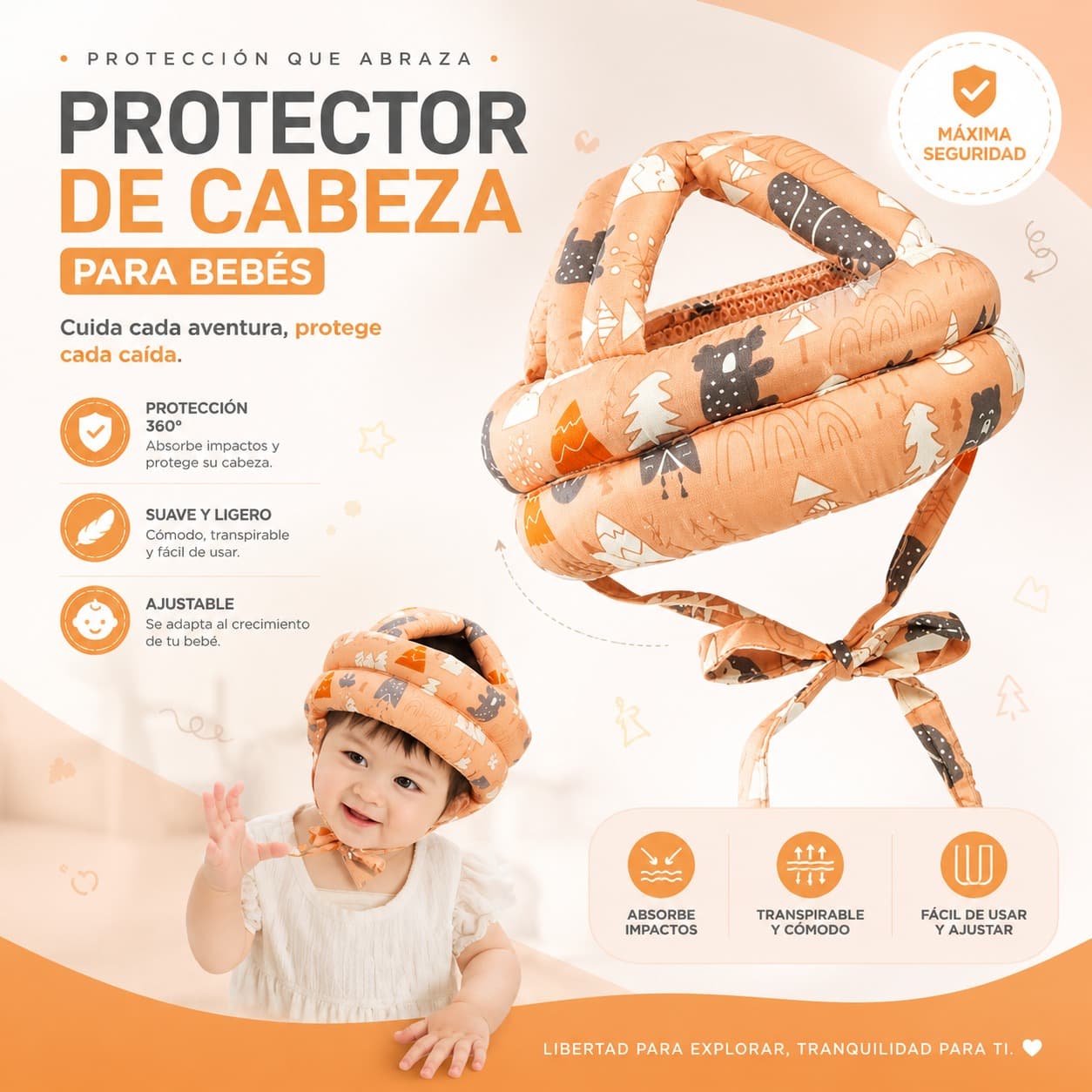 Protector de cabeza para bebé