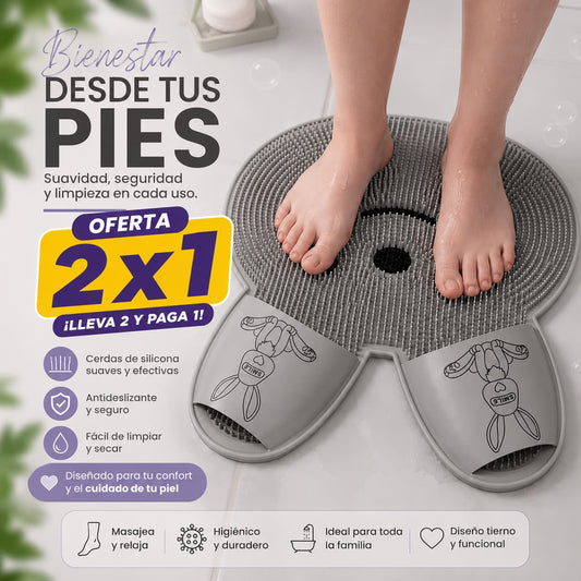 Tapete lava pies antideslizante 2x1