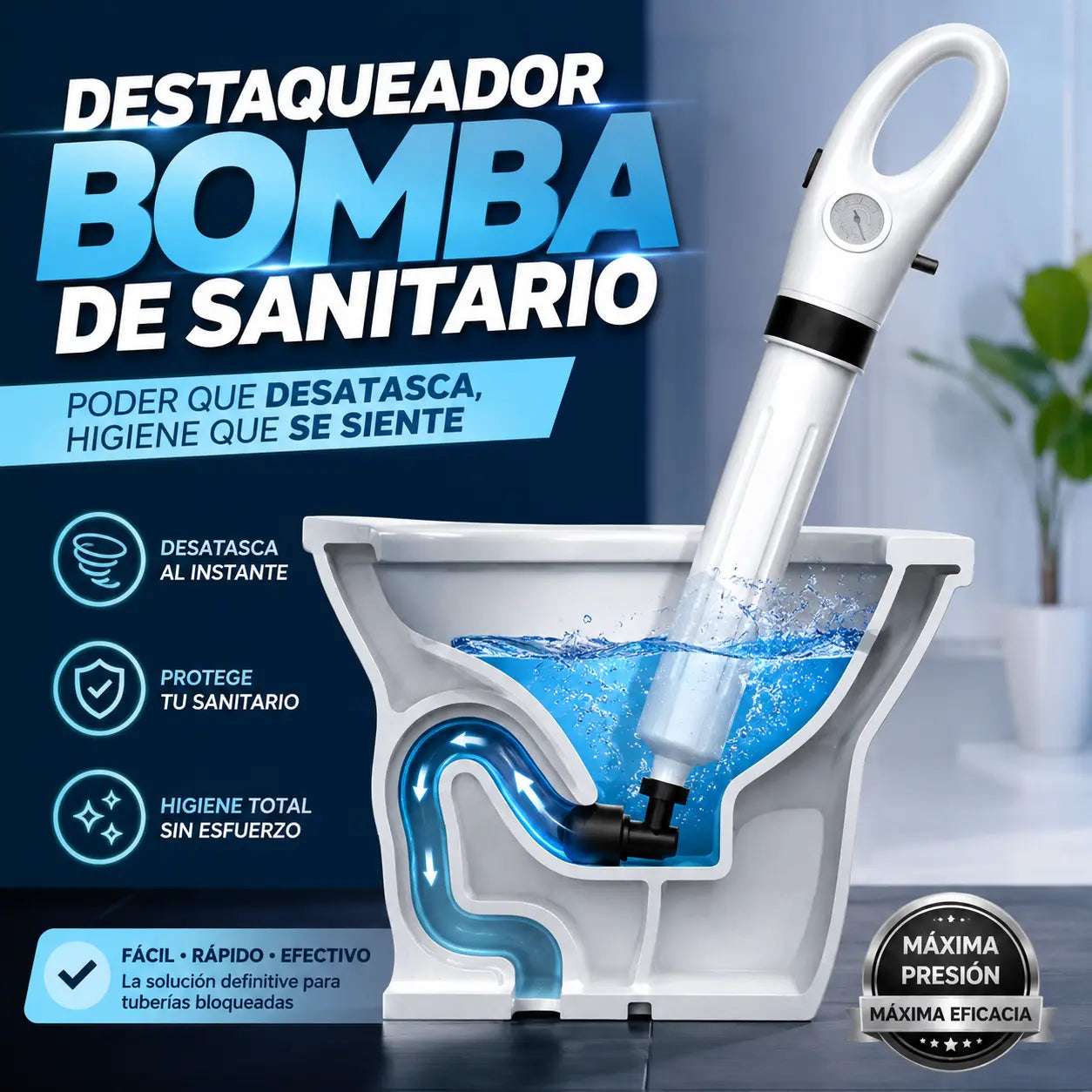 Destaqueador Bomba de Sanitario