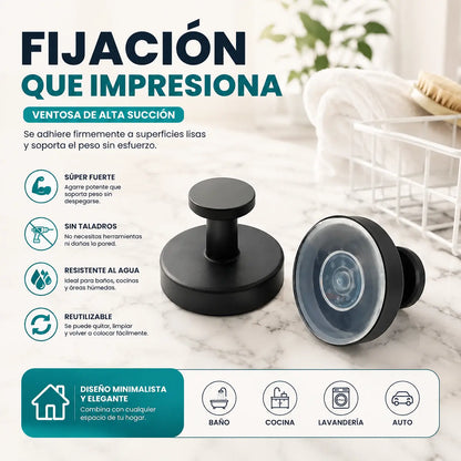 Gancho Con Ventosa De Acero InoxidableX4