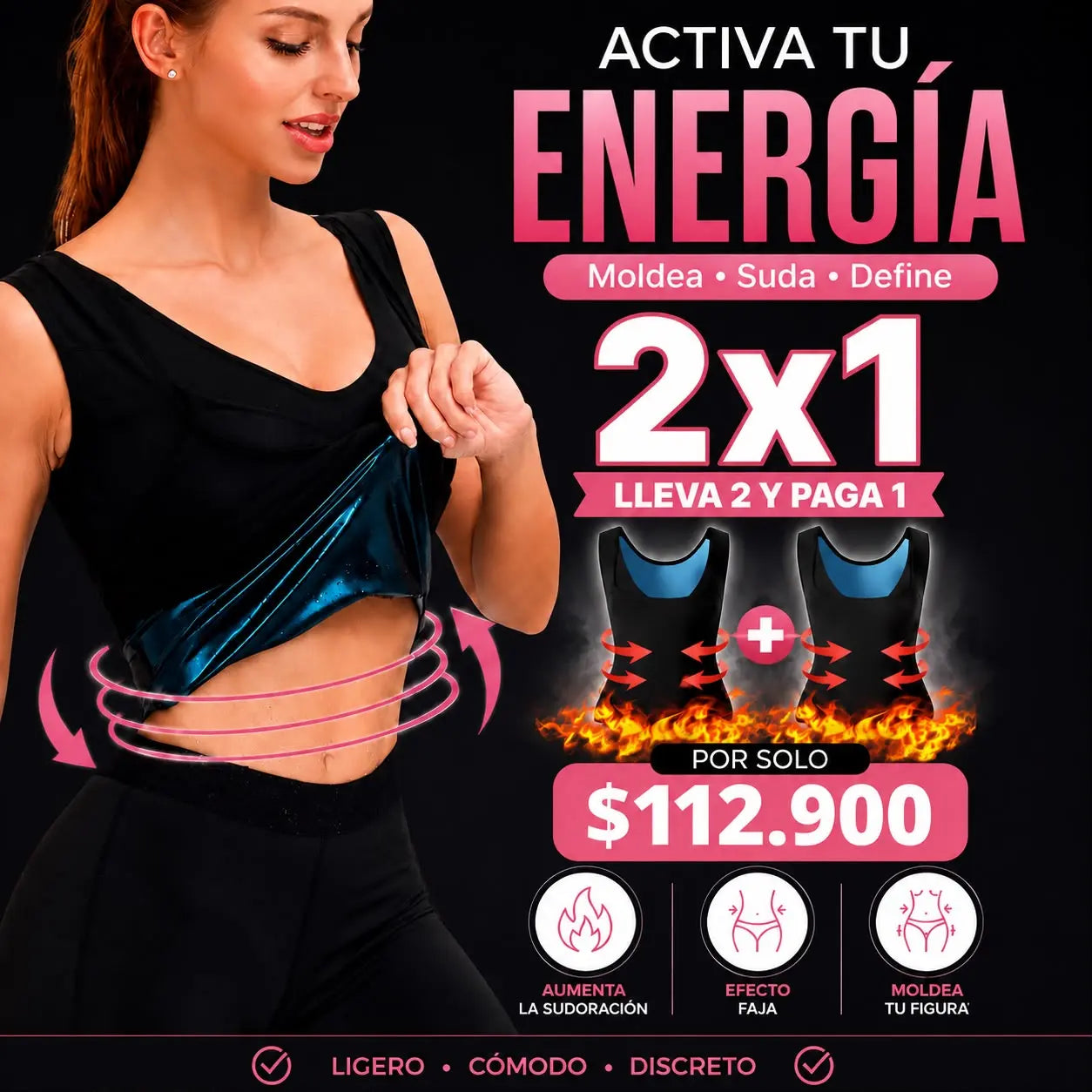 Faja Chaleco Termico Reductor pack 2x1