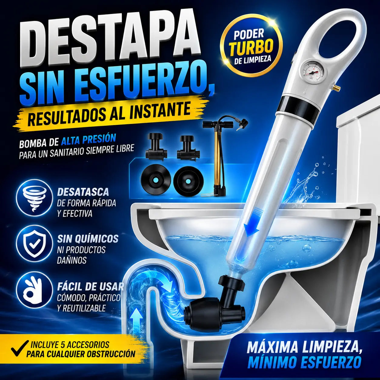 Destaqueador Bomba de Sanitario
