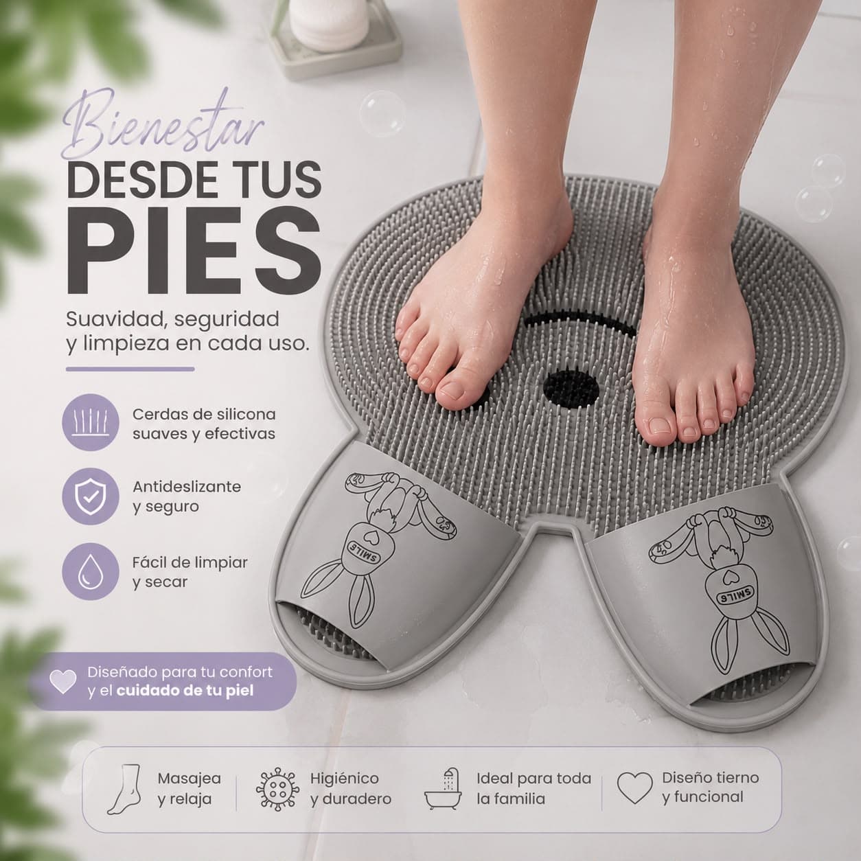 Tapete lava pies antideslizante