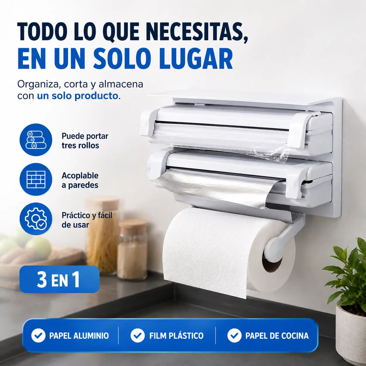 Dispensador de Rollos 3 en 1