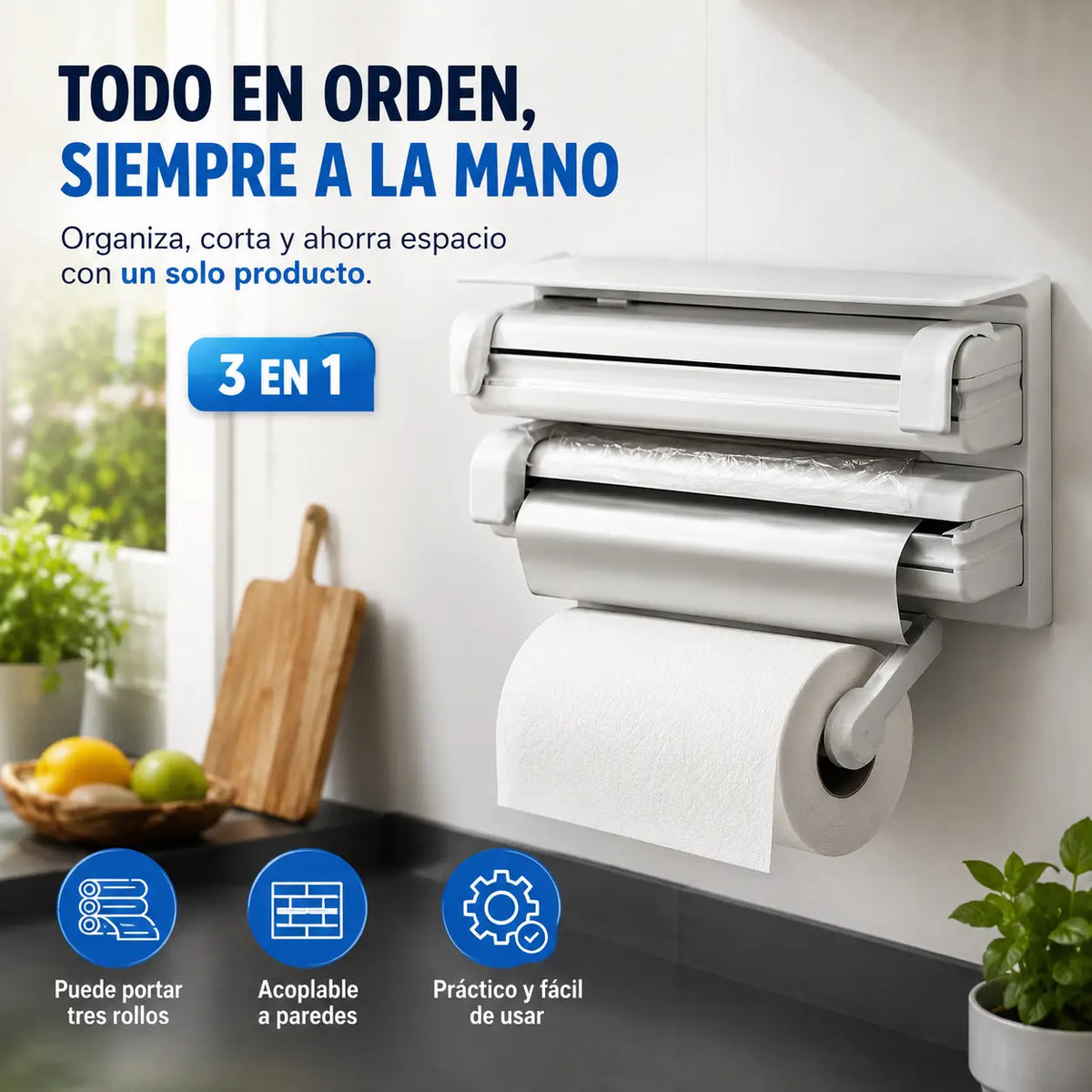 Dispensador de Rollos 3 en 1