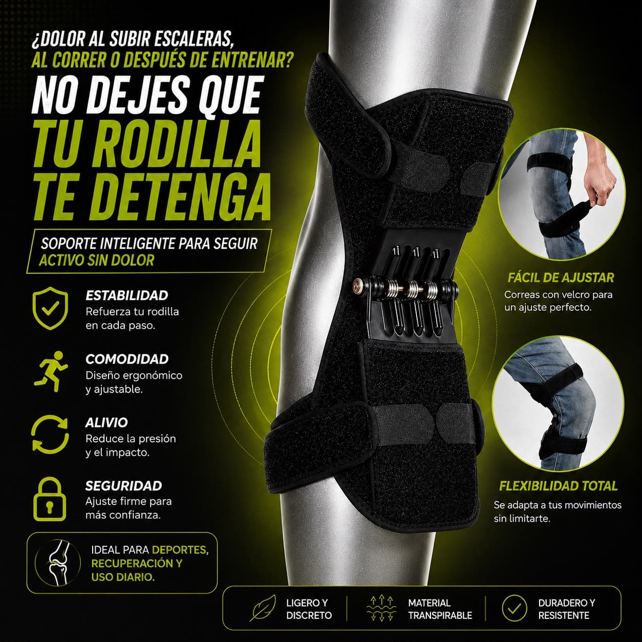 Rodillera con soporte metalico