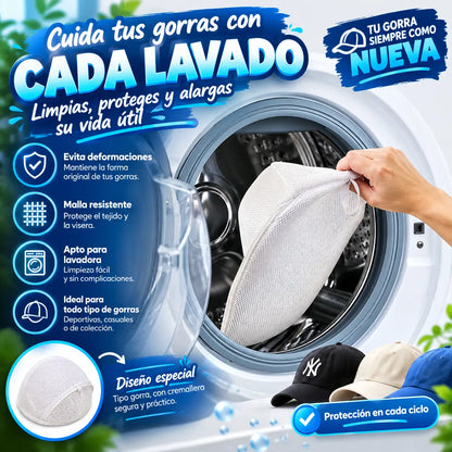 Lavadora Con Malla Protectora De Gorras x2