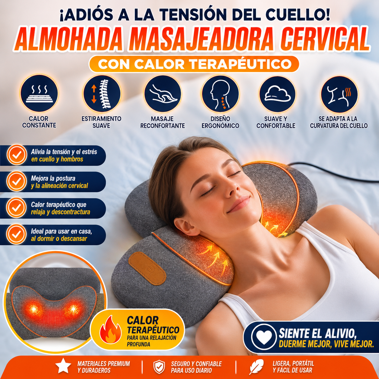 Almohada Cervical Masajeadora