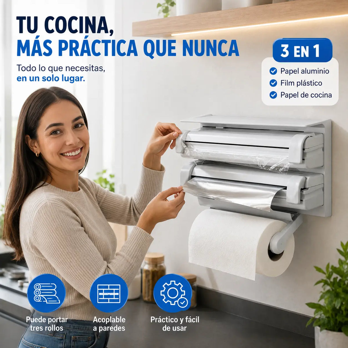 Dispensador de Rollos 3 en 1