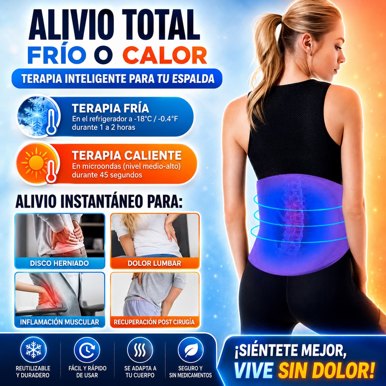 Faja Lumbar Con Terapia De Frio Y Calor