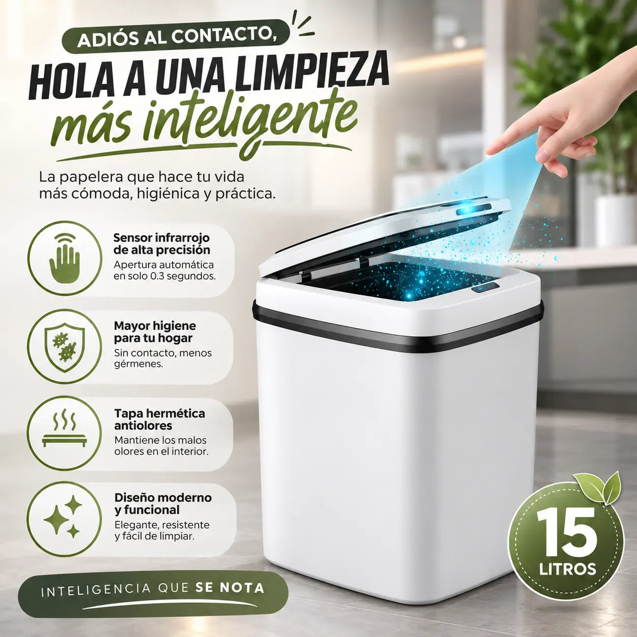 Papelera Con Sensor Inteligente